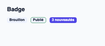 Étiquette non interactive pour une catégorie, un compte ou un état.