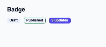 Non-interactive label for a category, count or status.