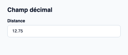 Champ de brouillon décimal destiné à une valeur exacte.