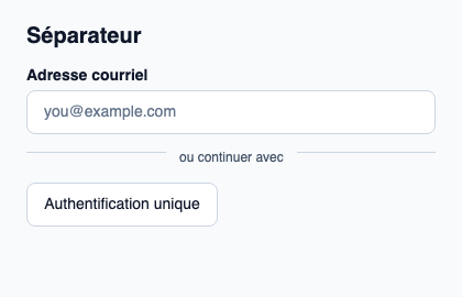 Séparation horizontale avec un libellé facultatif au centre.