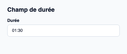 Champ décimal pour une durée exprimée dans une unité explicite.