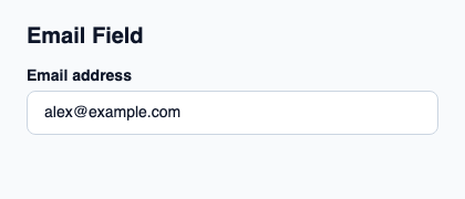 Native field presenting an email address draft.