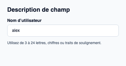 Texte d’aide secondaire destiné à un champ.