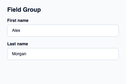 Column that spaces complete form fields.