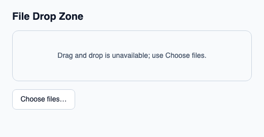File drop target enabled by an actual host capability.