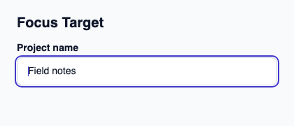 Bridge between an actual visual target and focus-registry requests.