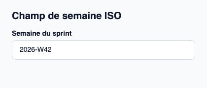 Champ natif pour une semaine selon le calendrier ISO.