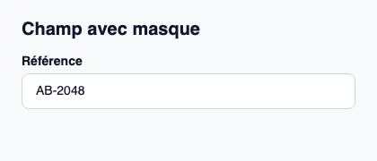 Champ de texte pour un brouillon contrôlé par un masque métier.