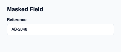 Text field for a draft governed by a domain mask.