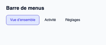Barre horizontale d’actions de navigation à identité stable.