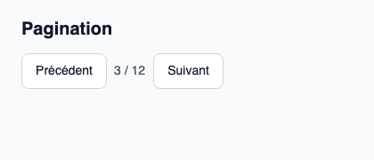 Commandes précédente et suivante pour une collection paginée.
