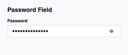 Password field with a visibility toggle.