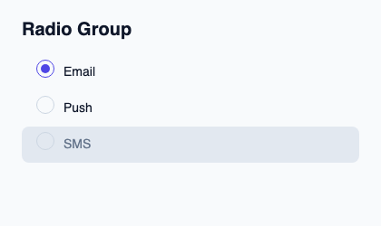 Exclusive choice group with a shared keyboard target.