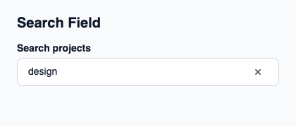 Search field with a built-in clear action.
