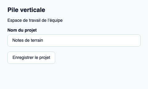 Pile verticale avec espacement et inset nommés.
