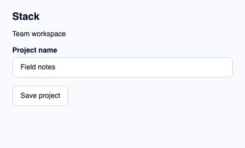 Vertical stack with named spacing and inset values.