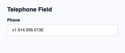 Native field for an editable telephone number.