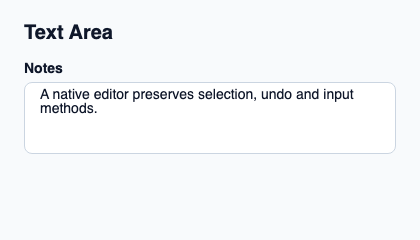 Native multiline editor for a complete text buffer.