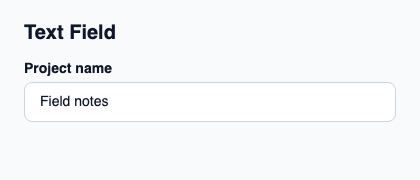 Native text field with a label, validation and supporting messages.
