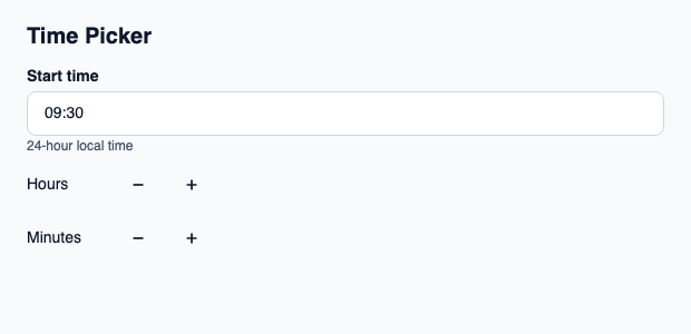 Local-time input with explicit adjustment of each segment.