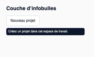 Couche de fenêtre affichant l’infobulle de la cible ayant le focus.