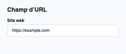 Champ natif destiné à une adresse URL.