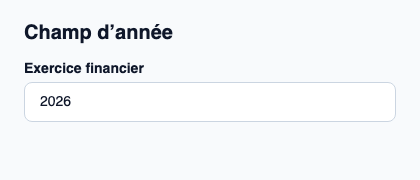 Champ natif pour une année civile.